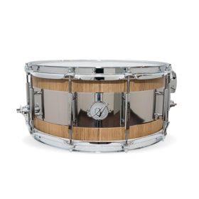 Acoutin Custom Leonova 6.5x14 Solid Stave Quartersawn Oak / Polished Stainless