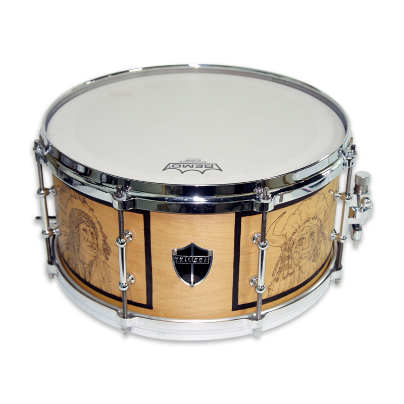 Truth Snare Drum 10ply Maple (8 Lug) hand burned native american images 14x7