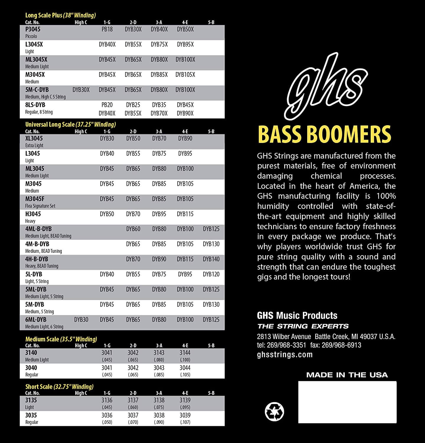 GHS Bass 4-STRING BASS BOOMERS - Light (L3045 40-95) - Gambar 2