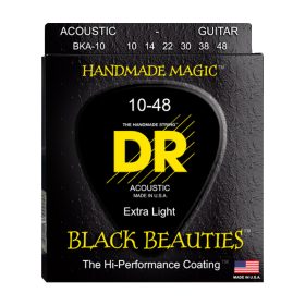 DR Strings, K3 Black Beauties Acoustic, BKA-10 (10-48)