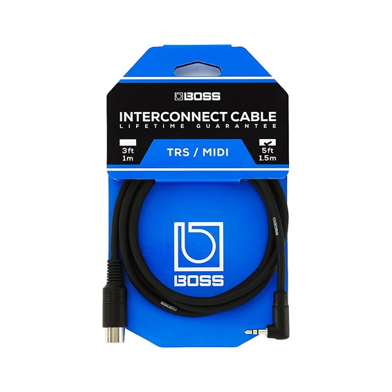 Boss BMIDI-5-35 Type A 3.5mm TRS to Male 5-pin DIN MIDI Cable - 150 cm