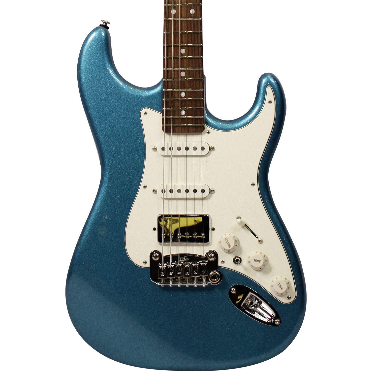 G&L USA Guitar Legacy HSS in Lake Placid Blue Metallic Finishes