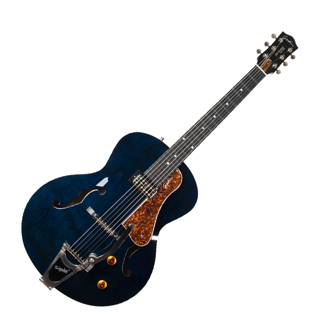 Godin 5th Avenue Night Club Indigo Blue with TRIC case