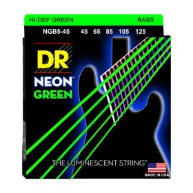 DR Strings, K3 Neon Hi-Def Green Bass, NGB5-45 (45-125)