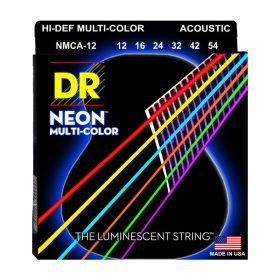 DR Strings, K3 Neon Hi-Def Multi-Color Acoustic, NMCA-12 (12-54)