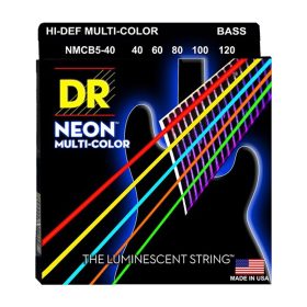 DR Strings, K3 Neon Hi-Def Multi-Color Bass, NMCB5-40 (40-120)