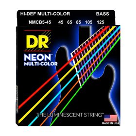 DR Strings, K3 Neon Hi-Def Multi-Color Bass, NMCB5-45 (45-125)