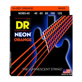 DR Strings, K3 Neon Hi-Def Orange Bass, NOB5-45 (45-125)