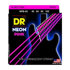 DR Strings, K3 Neon Hi-Def Pink Bass, NPB-45 (45-105)