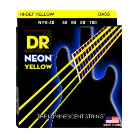 DR Strings, K3 Neon Hi-Def Yellow Bass, NYB-40 (40-100)