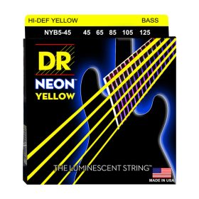 DR Strings, K3 Neon Hi-Def Yellow Bass, NYB5-45 (45-125)