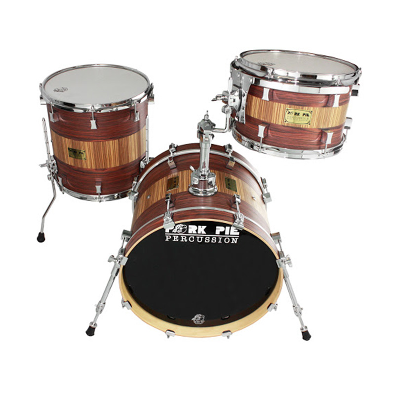 Pork Pie Percussion USA Drum Set Rosewood Zebrawood Kit - Gambar 2