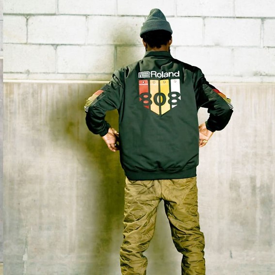 Roland Lifestyle 808 Bomber Jacket - Charcoal / Green (M) (Acc) - Gambar 5