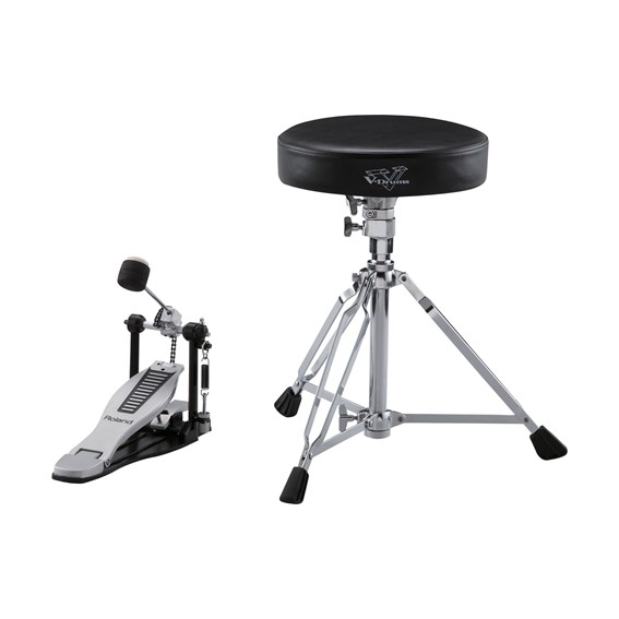 Roland DAP-3X V-Drums Accessory Package, Kick Pedal, Drumsticks and Drum Throne