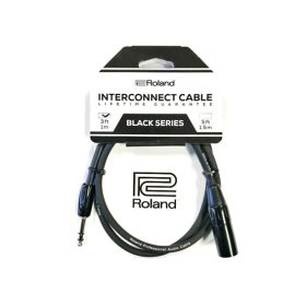 Roland RCC-3-TRXM Black Series 1/4-inch TRS Male to XLR Male Interconnect Cable - 3 foot / 1m