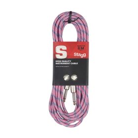 Stagg Cable SGC6VT-PK Vintage Tweed Instrument Cable 6M/20FT - Pink