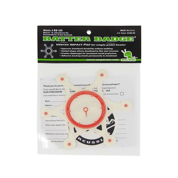 Slug Batter Badge BB-535 Red Single Kick Pad For Bass Drums - Gambar 2