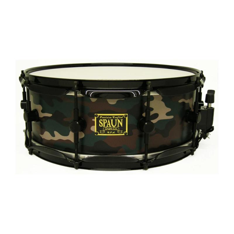 Spaun Camouflage Black hardware Snare Drum Maple 14x5,5