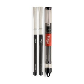 Stagg SBRU-10RN, Nylon Brushes Extra Dynamic with Rubber Handle Stick