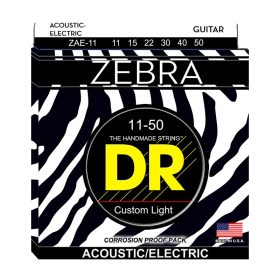 DR String Zebra Acoustic Electric Custom Light ZAE-11 (11-50)