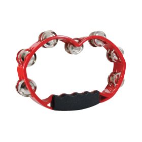 Tycoon TBH-R DM RED PLASTIC HAD -HELD TAMBOURINE WHIT DARK MIXED JINGELS