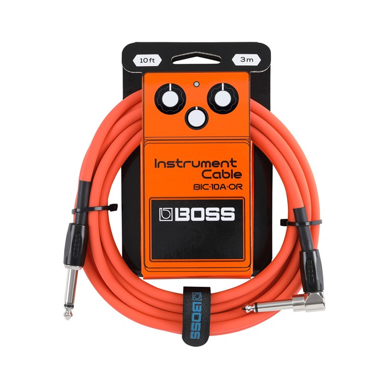 Boss BIC-10A Straight to Right Angle Instrument Cable - 10 foot/3M - Orange