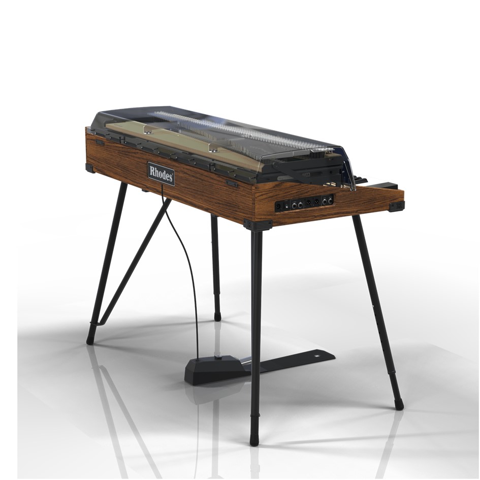 Rhodes MK8 in Smoked Transparent Hood Walnut Shell Black Panel FX with Stand and MIDI - Gambar 3